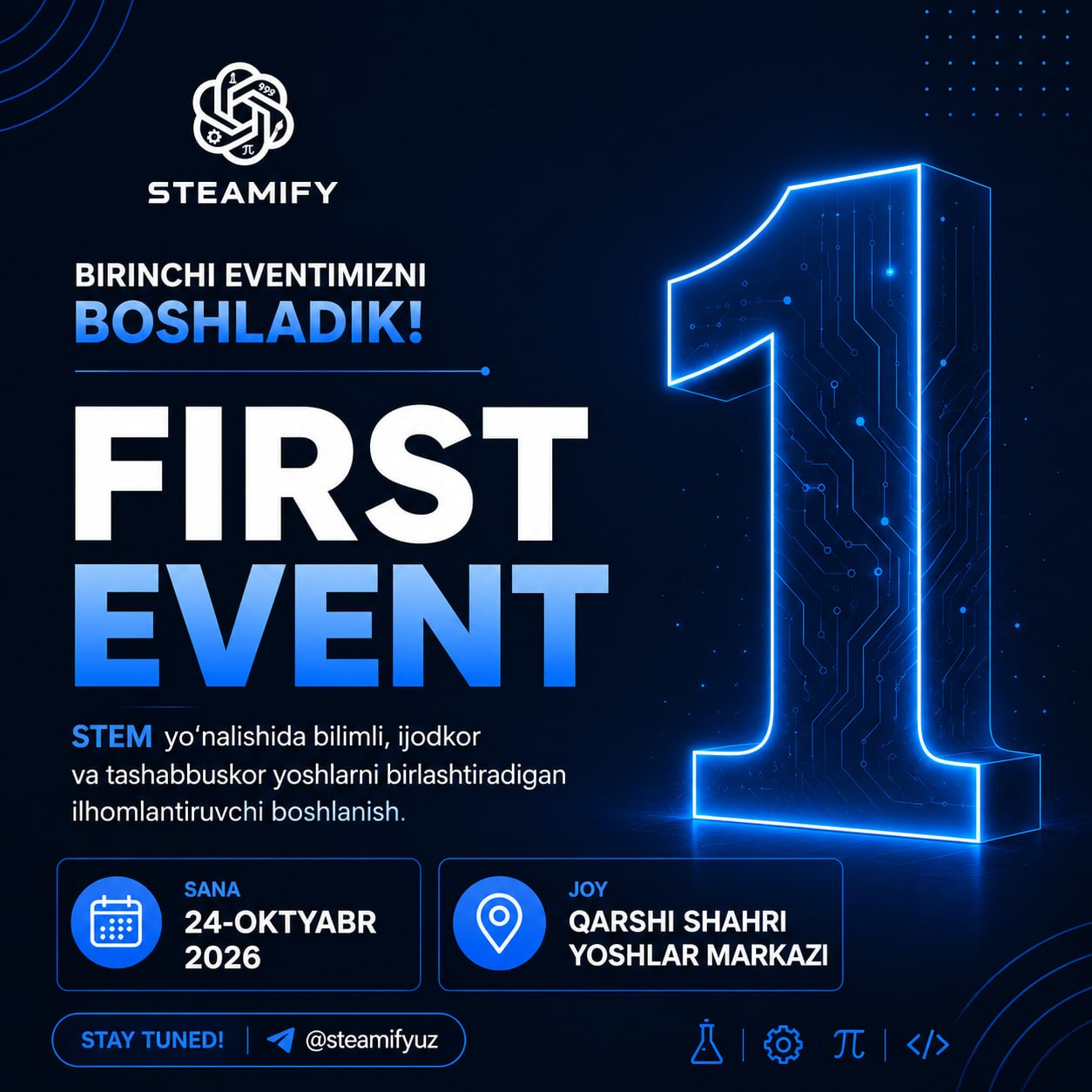 STEAMIFY birinchi tadbir afishasi
